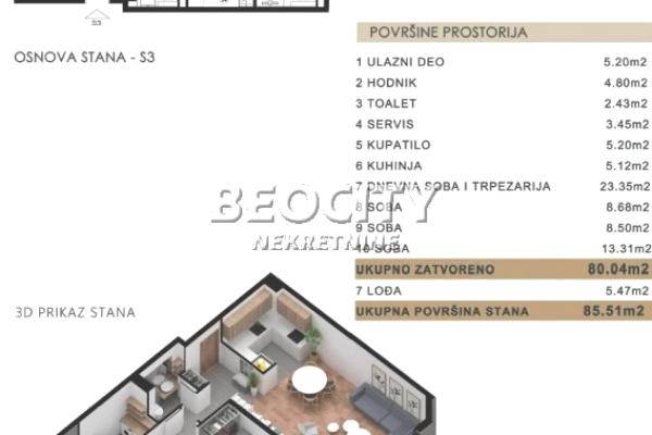 prodaja, stanova,
kalenic-pijaca-vracar-beograd, 1023185, troiposoban