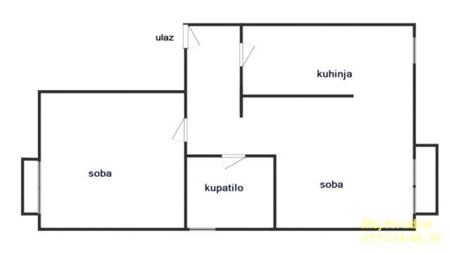 Stan, Dvosoban, Prodaja, 56m2, Galenika, Zemun, Vere Dimitrijević