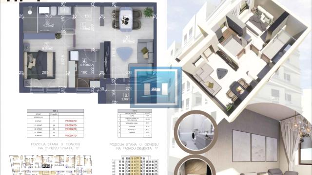 Stan, Jednoiposoban, Prodaja, 38m2, Centar, Gradska lokacija, Ćuprija