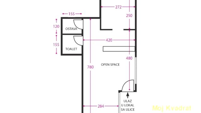 Poslovni prostor, Izdavanje, 40m2, Slavija, Vračar, Njegoševa