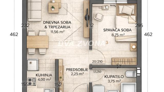 Stan, Dvosoban, Prodaja, 36m2, Telep severni, Novi Sad, Novi Sad