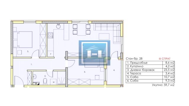 Stan, Dvoiposoban, Prodaja, 60m2, Centar, Gradska lokacija, Jagodina
