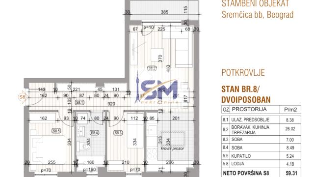 Stan, Trosoban, Prodaja, 60m2, Čukarica, Beogradska