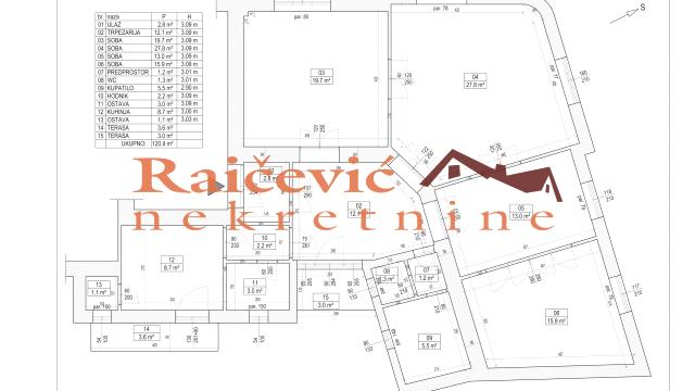 Stan, četvoroiposoban, Prodaja, 120m2, Centar, Stari grad, Hilandarska