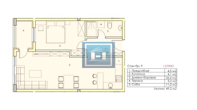 Stan, Jednoiposoban, Prodaja, 49m2, Centar, Gradska lokacija, Jagodina