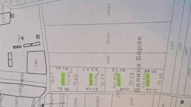 Plac, Prodaja, m2, Veliki Borak, Barajevo, Veliki Borak
