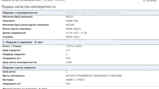 Plac, Prodaja, m2, Gornje livade, Novi Sad, Drage Garasanin