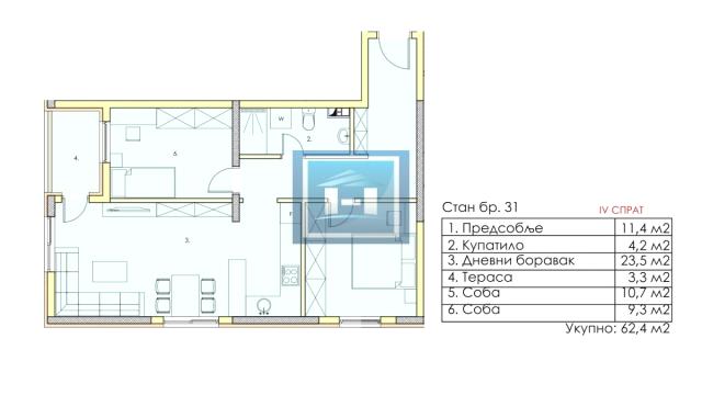Stan, Trosoban, Prodaja, 62m2, Centar, Gradska lokacija, Jagodina