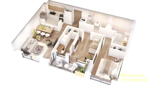 Stan, Trosoban, Prodaja, 77m2, Zeleno brdo, Zvezdara, Bulevar kralja Aleksandra