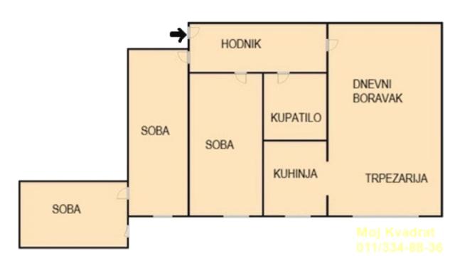 Stan, četvorosoban, Prodaja, 69m2, Konjarnik, Voždovac, Olge Alkalaj