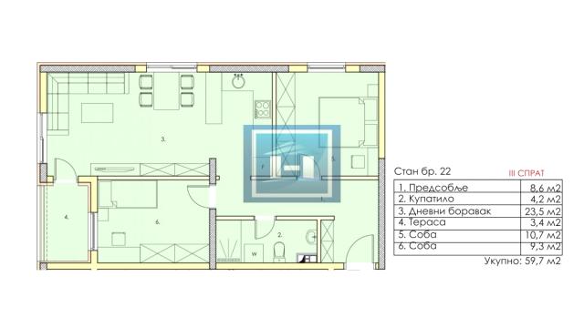 Stan, Dvoiposoban, Prodaja, 60m2, Centar, Gradska lokacija, Jagodina