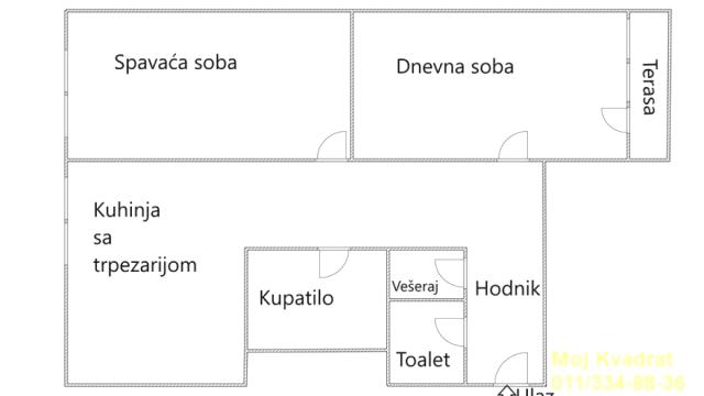 Stan, Dvosoban, Prodaja, 66m2, Blok 45 (TC Enjub), Novi Beograd, Dr Ivana Ribara