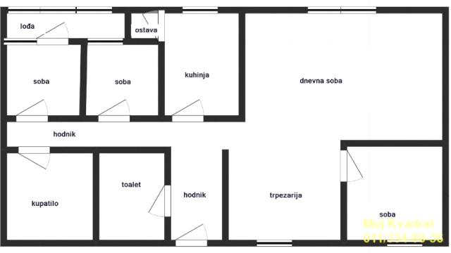 Stan, četvorosoban, Prodaja, 73m2, Karadjordjev park, Vračar, Nebojšina