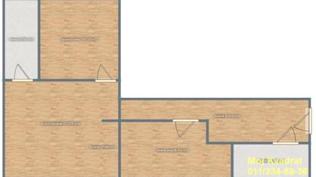 Stan, Trosoban, Prodaja, 58m2, Lekino brdo, Voždovac, Tetovska