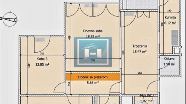 Stan, Trosoban, Prodaja, 80m2, Centar, Gradska lokacija, Jagodina