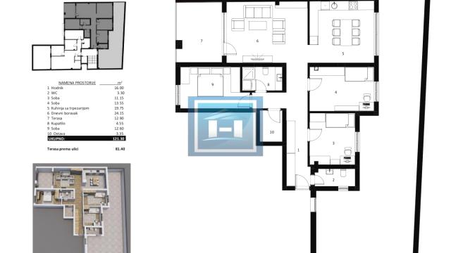 Stan, Troiposoban, Prodaja, 121m2, Centar, Gradska lokacija, Ćuprija