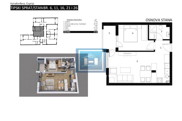 prodaja, stanova,
centar-grad-cuprija, 1083276, jednoiposoban