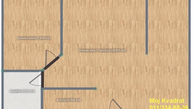 Stan, Jednoiposoban, Prodaja, 44m2, Mirijevo, Zvezdara, Jovanke Radaković