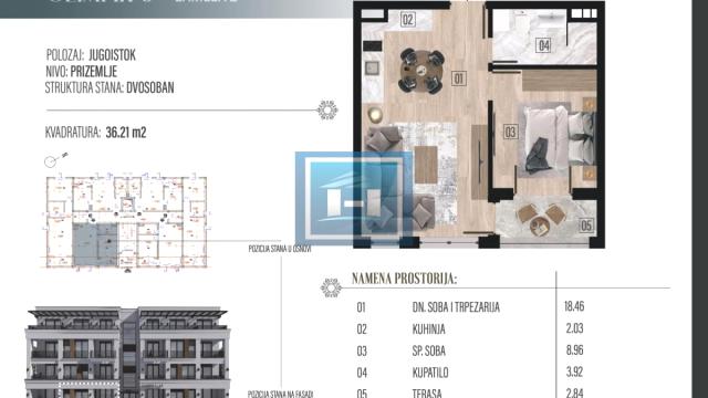 Stan, Jednosoban, Prodaja, 36m2, Vukušica, Okolno mesto, Vrnjačka Banja