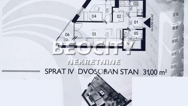 Stan, Jednoiposoban, Prodaja, 31m2, Banjica, Voždovac, Bulevar JNA