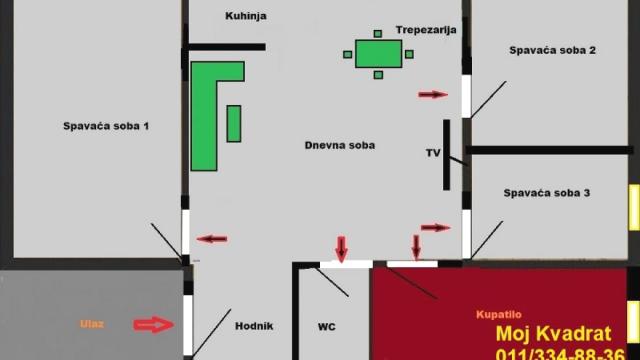 Stan, Dvosoban, Prodaja, 59m2, Novi Železnik, Čukarica, Darinke Radović