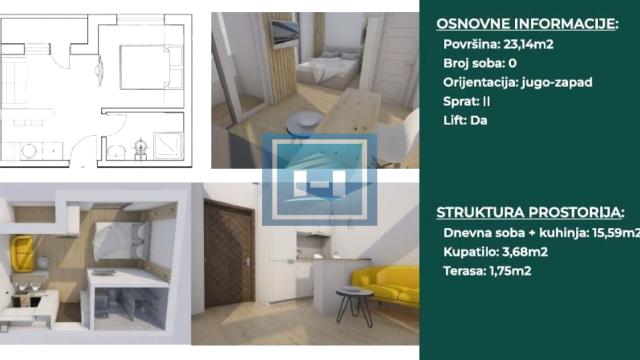 Stan, Garsonjera, Prodaja, 23m2, Aqua park, Gradska lokacija, Jagodina
