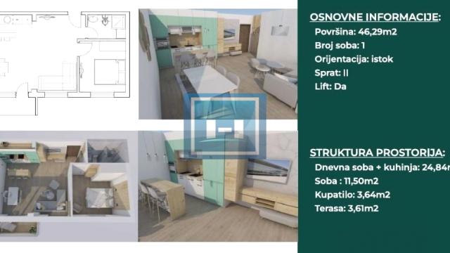 Stan, Jednoiposoban, Prodaja, 46m2, Aqua park, Gradska lokacija, Jagodina