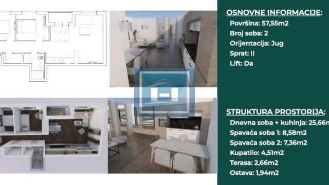 Stan, Dvoiposoban, Prodaja, 58m2, Aqua park, Gradska lokacija, Jagodina