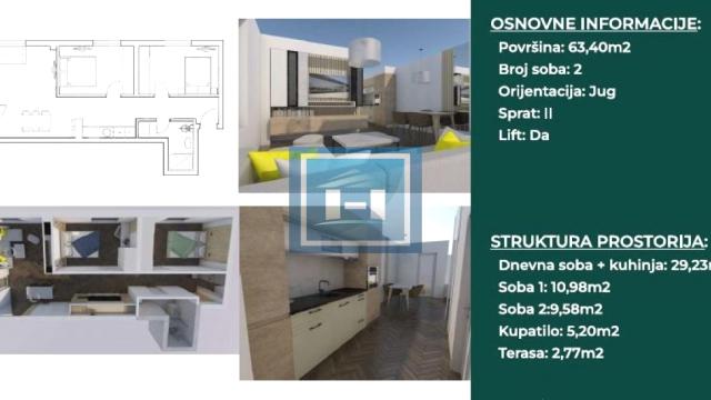 Stan, Dvoiposoban, Prodaja, 63m2, Aqua park, Gradska lokacija, Jagodina