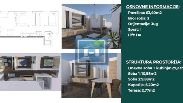 Stan, Dvoiposoban, Prodaja, 63m2, Aqua park, Gradska lokacija, Jagodina