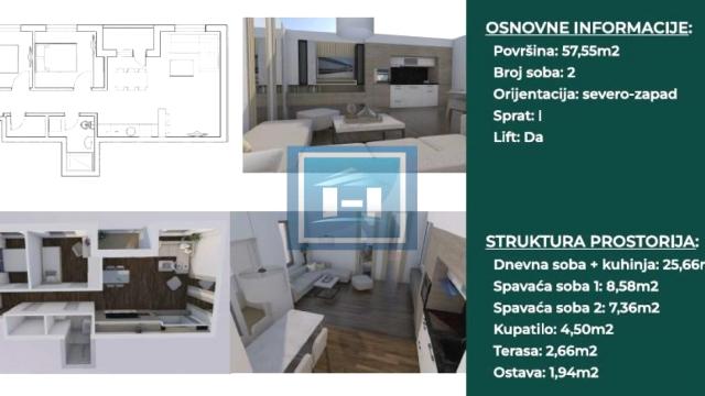 Stan, Dvoiposoban, Prodaja, 58m2, Aqua park, Gradska lokacija, Jagodina