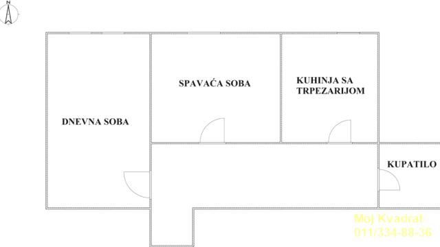 Stan, Dvosoban, Prodaja, 39m2, Fontana, Novi Beograd, Pariske komune