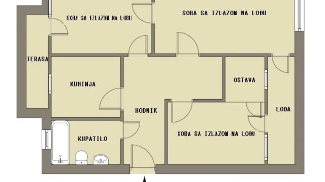 Stan, Trosoban, Prodaja, 81m2, Dorćol, Stari grad, Kapetan Mišina