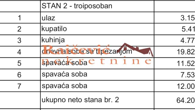 Stan, Troiposoban, Prodaja, 64m2, Lekino brdo, Voždovac, Tikveska