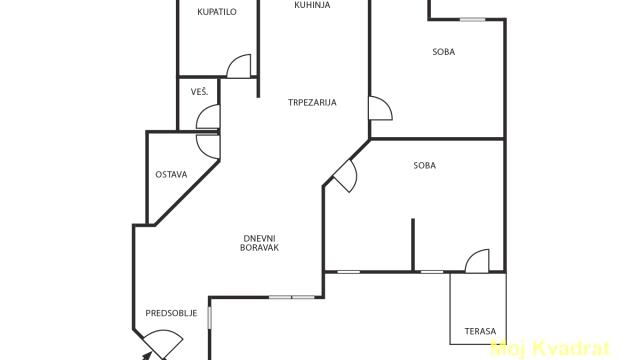 Stan, Trosoban, Prodaja, 78m2, Atelje 212, Stari grad, Milutina Bojića