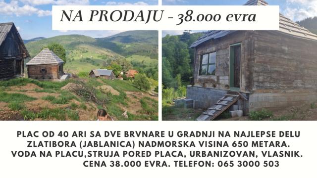 Plac, Prodaja, m2, Jablanica, Okolno mesto, Donja Jablanica