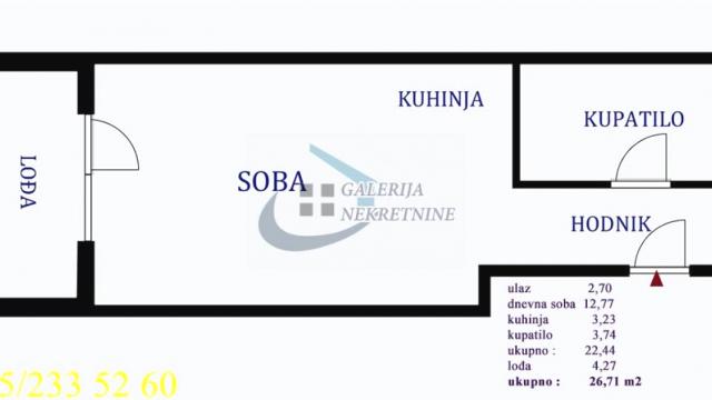 Stan, Garsonjera, Prodaja, 27m2, Novi Železnik, Čukarica, Velisava Vulovića