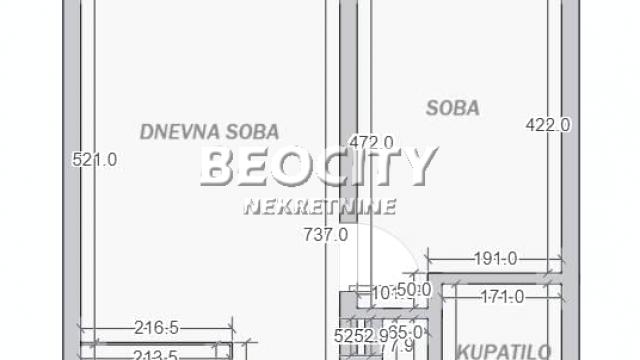 Stan, Dvosoban, Prodaja, 53m2, Blok 65, Novi Beograd, Heroja sa Košara