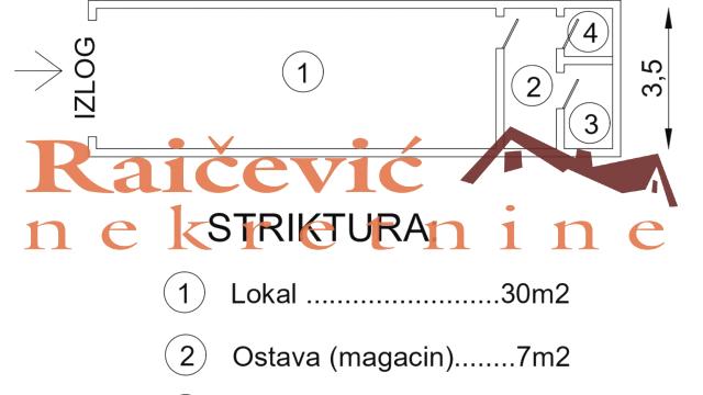 Poslovni prostor, Dvoiposoban, Izdavanje, 45m2, Crveni krst, Vračar, Vojvode Supljikca