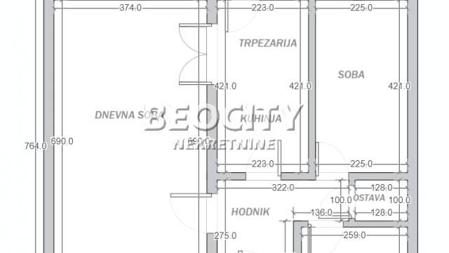 Stan, Dvosoban, Prodaja, 58m2, Blok 70 (kineski tržni centar), Novi Beograd, Jurija Gagarina