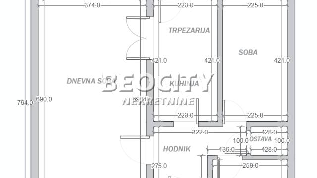 Stan, Dvosoban, Prodaja, 58m2, Blok 70 (kineski tržni centar), Novi Beograd, Jurija Gagarina